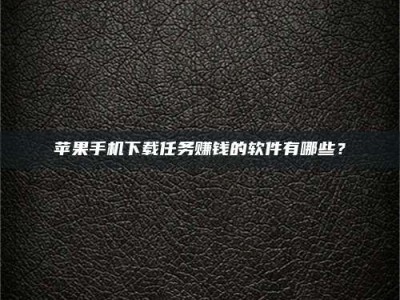 漳州苹果手机下载任务赚钱的软件有哪些？